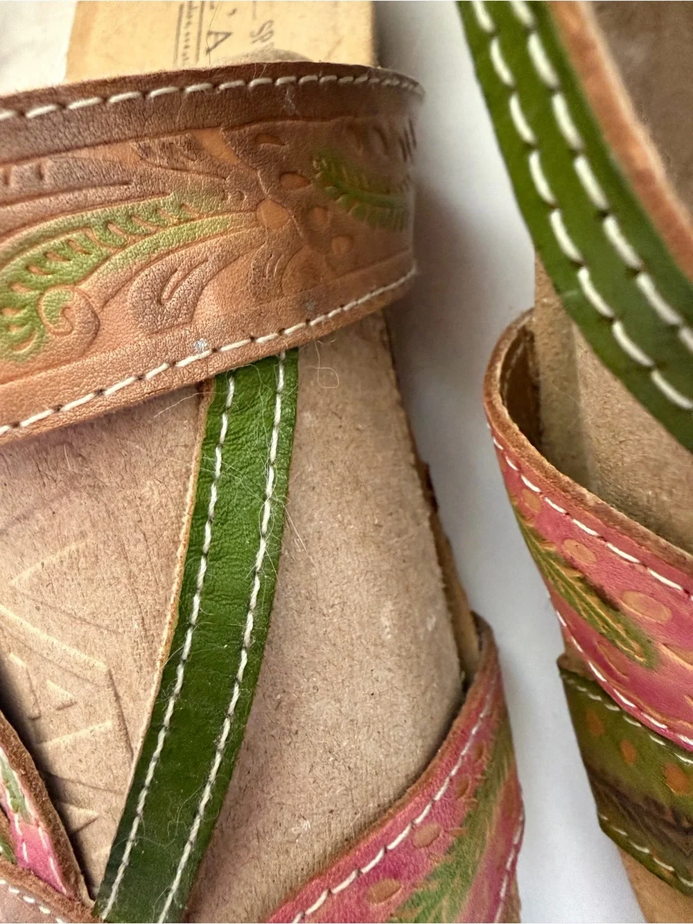Women's Spring Step L’Artiste Leather Floral Strap Sandals